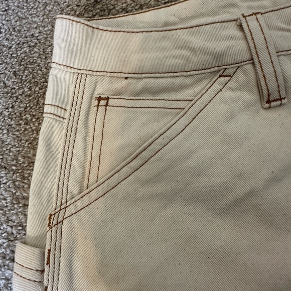 Dickies Cream Color Carpenter Shorts with Rust Stitching - Picture 4 of 4